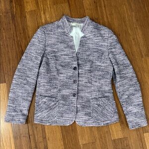 Santorelli Lavender-Tone Tweed Button Front Blazer